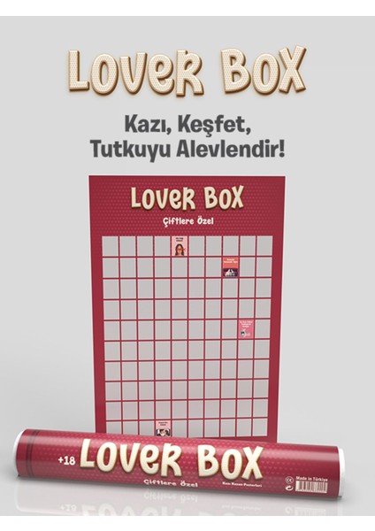 Elite Loverbox Çiftlere Özel +18| Lover Box Partnerinle Yapılacak Yetişkinlere Özel Aktivite | Kazı Kazan 1 Adet