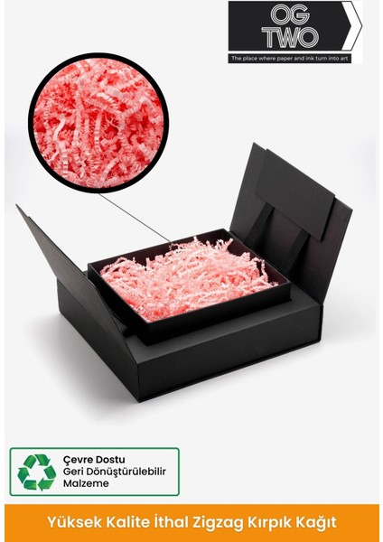 Elite Premium Zig Zag Kırpık Kağıt Hediye Kutusu Süsleme Için Dolgu Pelur Kırpıntı 50 gr Kağıt Pembe 1 Adet