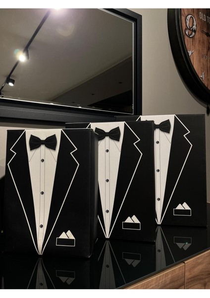 Elite Damat Bohçası-Damat Kutusu-Çeyiz Bohça Kutusu-3 Lü Hediye Seti-Hediye Kutusu 3'lü Set-Damat Çeyiz 1 Adet