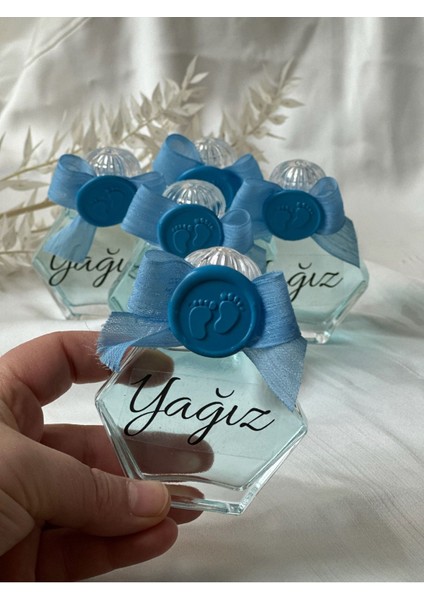 Elite Bebek Hediyelik Cam Kolonya Şişesi Doğum Hediyeliği (10 Adet) 1 Adet