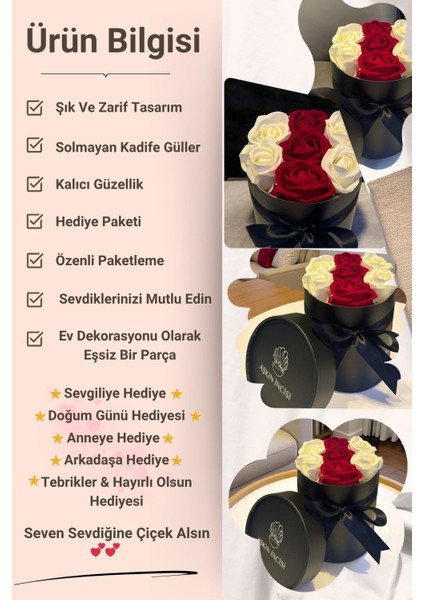 Elite Sevgiliye Özel Hediye Gül Kutu Kırmızı Beyaz Hediyelik Çiçek Doğum Günü Sepeti Kız Arkadaşa Sevgili 1 Adet fiyatları