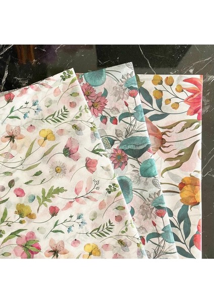 Elite Pelur Kağıdı 50X70 cm 10 Adet Çiçek Desenli Pelur Kağıdı Sevgililer Günü Hediye Paketi 1 Adet fırsatları