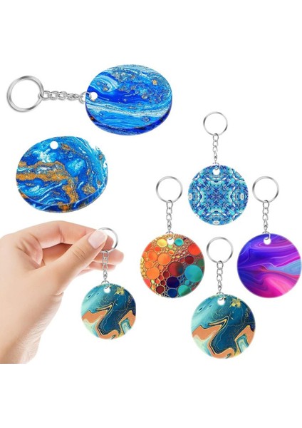 Elite Epoksi Silikon Kalıp Çoklu Yuvarlak Delikli Anahtarlık Kolye Küpe Kalıbı 3.5 cm 49 Lu 1 Adet modelleri