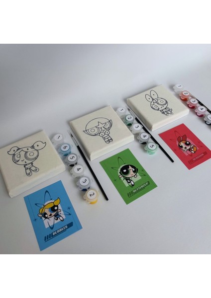 Elite Sayılarla Tuval Boyama Seti - Powerpuff Girls 12X12 1 Adet