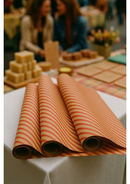 Elite Kraft Kırmızı Verev Çizgi Ambalaj Kağıdı 10 Adet 70X100CM Hediye Paketleme Hediye Kağıdı 1 Adet