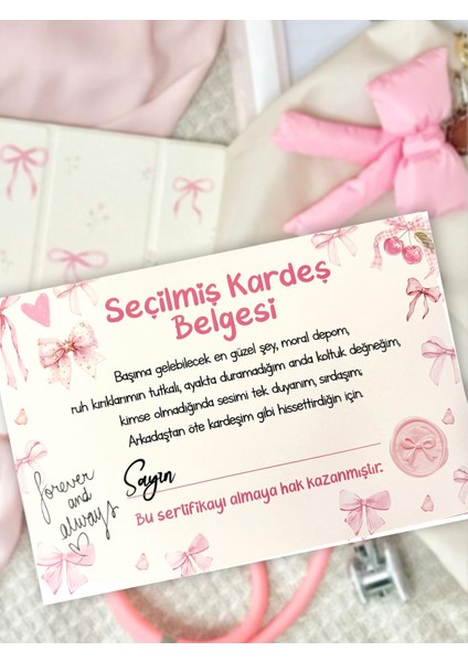 Elite Dost Sertifikası - Arkadaş Kız Kardeş Kanka Belge Hediye 1 Adet
