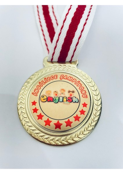 Baskı Elite 3 Adet Ingilizce Şampiyonu Madalyası Dijital lı 1 Adet