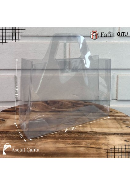 Elite 16X11X5 Şeffaf Asetat Çanta [ Demonte 10 Adet] 1 Adet