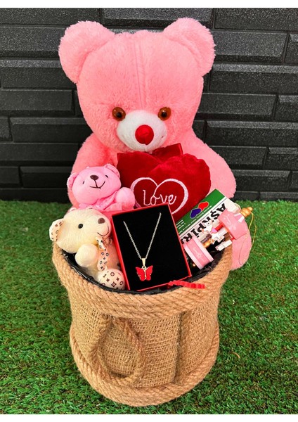 Elite Sevgiliye Hediye 35CM Pembe Ayıcık ve Romantik Hediye Kutusu 1 Adet