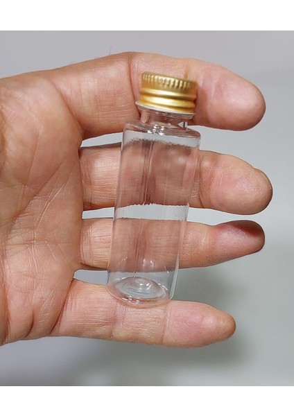 Elite 50 Adet Boş Gold Kapaklı Kolonya Şişesi Doldurulabilir Cep Plastik Parfüm Şişesi 30 ml 1 Adet