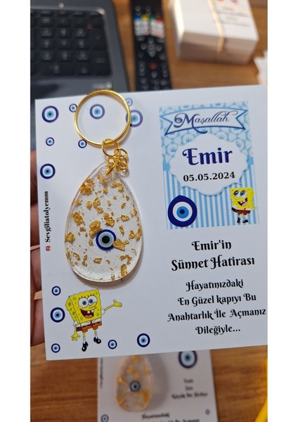 Elite Çizgi Karakter Temalıkart Nazar Boncuklu Anahtarlık Sünnet Bebek Doğum Mevlüt Hediyelikleri 10 Ad 1 Adet