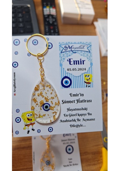 Elite Çizgi Karakter Temalıkart Nazar Boncuklu Anahtarlık Sünnet Bebek Doğum Mevlüt Hediyelikleri 10 Ad 1 Adet modelleri