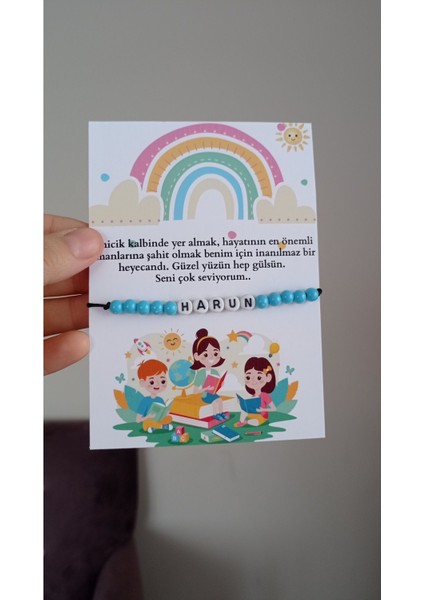 Elite Çocuk Öğrenciler Için Karne Hediyesi Tatil Hediyesi Isimli Bileklik (20 Adet) 1 Adet