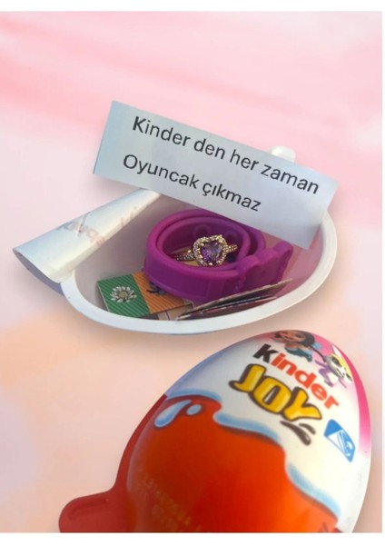 Elite Kinder Joy Sürpriz Yumurta Içerisinde Kalpli Yüzük Ciddi Ilişki Yüzüğü Sevgililer Günü Özel 1 Adet