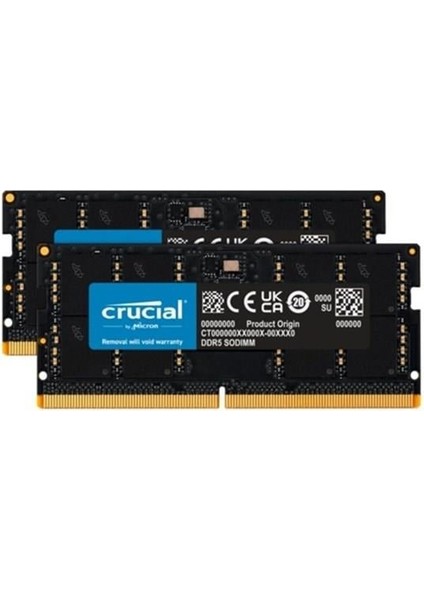 Crucıal 64GB (2x 32GB) Ddr5 4800MHZ Notebook Ram Value CT2K32G48C40S5
