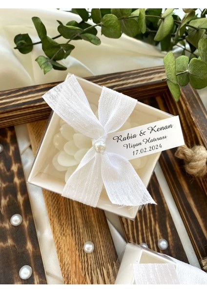 Elite 20 Adet Süslemeli Lotus Mum, Nikah Şekeri, Doğum, Sünnet, Düğün Nişan Söz, Kına, Hediyelik 1 Adet modelleri