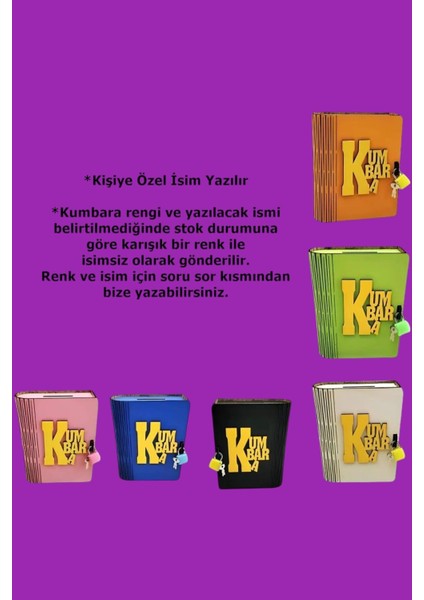 Elite Ahşap Kitap Şeklinde Katlanır Kilitli Kumbra 1 Adet