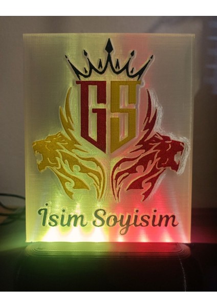 Elite Dekoratif LED Lamba Kişiye Özel Isimli Sarı Kırmızı Aslanlar Taraftar M4 Kablolu Sarı Kırmızı LED 1 Adet
