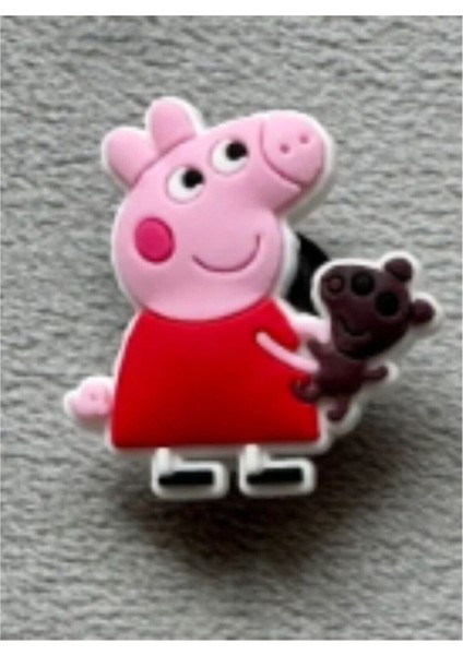 Elite Peppa Pig 4 Adet Büyük Boy Terlik Süsü 5x4.5 cm Peppa 1 Adet