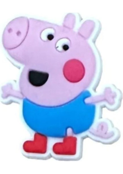 Elite Peppa Pig 4 Adet Büyük Boy Terlik Süsü 5x4.5 cm Peppa 1 Adet
