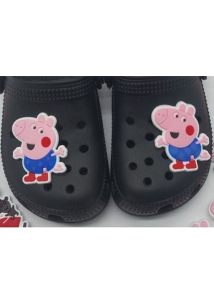 Elite Peppa Pig 4 Adet Büyük Boy Terlik Süsü 5x4.5 cm Peppa 1 Adet