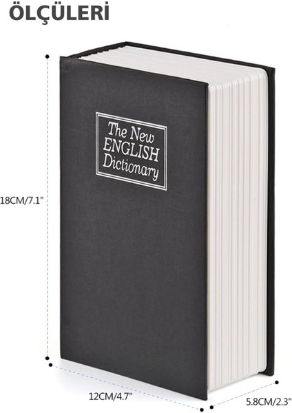 Elite Kitap Görünümlü Gizli Kasa Anahtarlı Döviz Altın Para Eşya Saklama Mini Kasa Kumbara 1 Adet