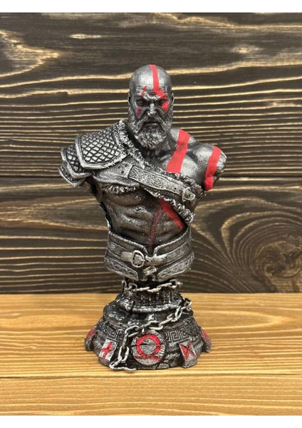 Elite Kratos 20CM Gümüş Eskitme Kırmızı Detay God Of War 4 Playstation- Pc Oyun Karakteri Polyester Figür 1 Adet indirimleri