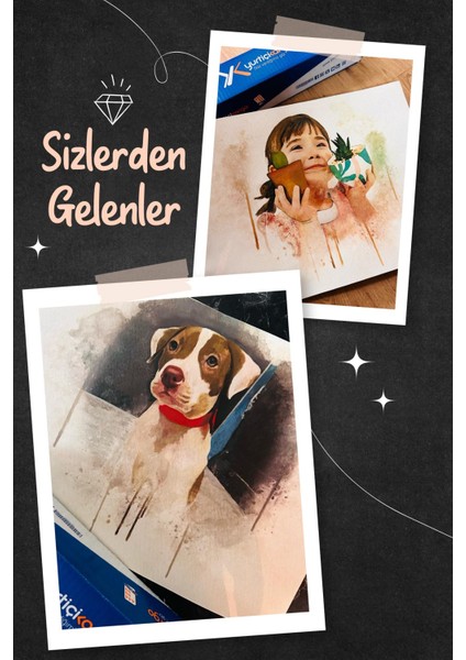 Elite Kişiye Özel Fotoğraftan Sulu Boya Resim, Sevgiliye & Arkadaşa Özel Hediye 35X50 1 Adet fırsatları