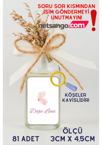 Elite Kelebek Desenli Hediyelik Seti / Çikolata Etiketi - Kolonya Etiketi - Kutu Etiketi 1 Adet fiyatları