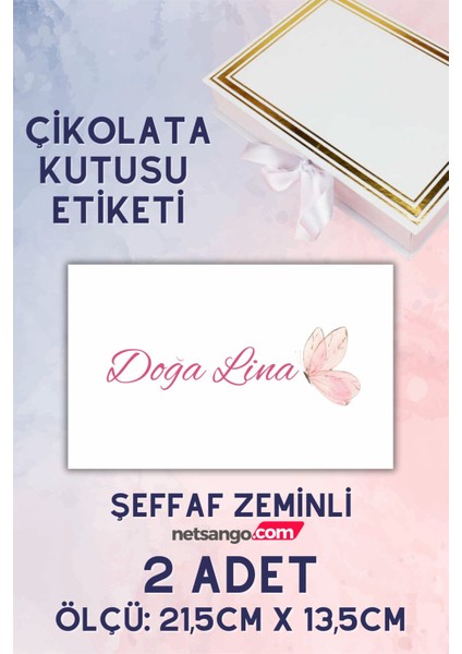 Elite Kelebek Desenli Hediyelik Seti / Çikolata Etiketi - Kolonya Etiketi - Kutu Etiketi 1 Adet fırsatları