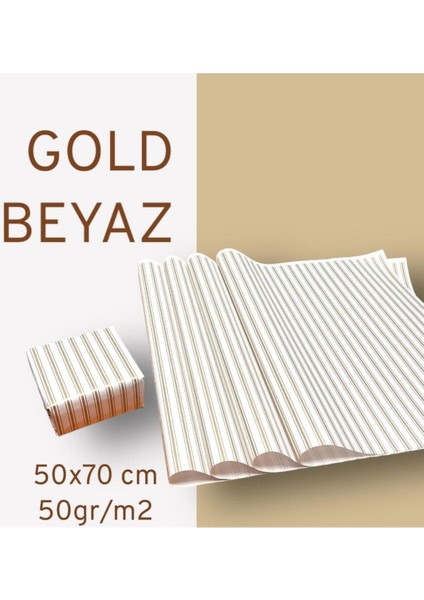 Elite Ambalaj Kağıdı Paketleme Kağıdı Çeyiz Paketleme Kağıdı Ambalaj Kağı 50X70 cm 10 Adet Gold- Beyaz Hed 1 Adet fiyatları