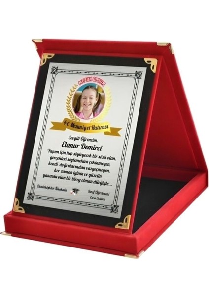 Özcan Elite Kişiye Özel Mezuniyet Plaketi - Resimli Öğrenci Plaketi - Fotoğraflı Plaket ( Büyük Boy ) 1 Adet