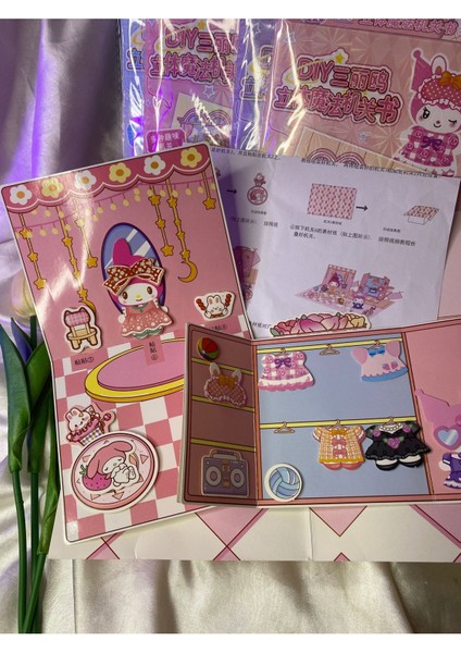 Elite Sanrıo Karakterli Sticker Oda Tasarlama Seti /giyinme Dolabı Karakter Giydirme Stcker 1 Adet