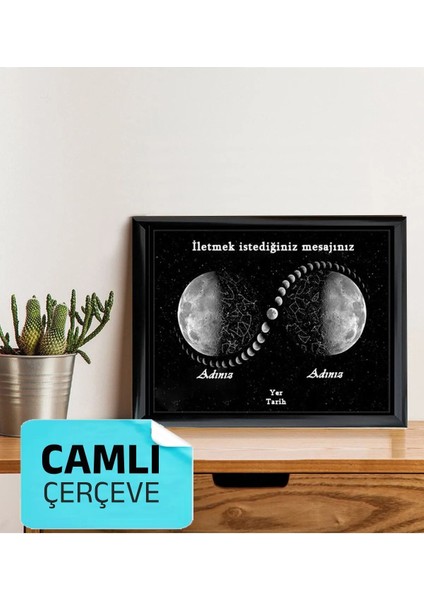 Elite Kişiye Özel Yıldız Haritası Çerçeveli Yıldız Haritası Sonsuzluk Doğum Günü Sevgiliye Hediye Tablo 1 Adet