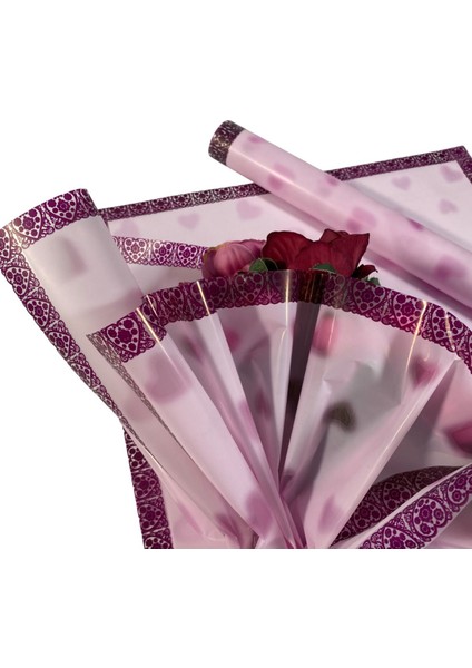 Elite Kalpli Desenli Kenar Çerçeveli- Çiçek Buket Kağıdı- Mat OPP- 55X55CM- 10SAYFA 1 Adet fiyatları