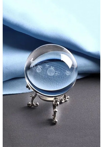 Elite Kristal Top Uzay Serisi Ev Dekoratif Sanat Tatil Hediye Gezegenler Model Metal Ayaklı 1 Adet