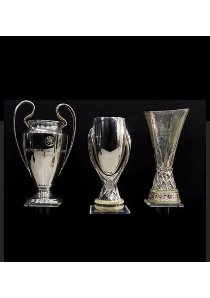 25 cm Uefa 3’lü Kupa Set Süper-Uefa-Şampiyonlar Ligi (Orjinal Goplast) 1 Adet