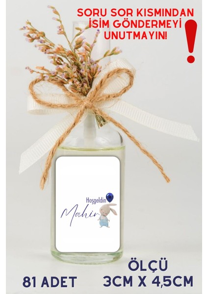 Elite Erkek Bebek Tavşan Desen Hediyelik Etiket Seti - Sticker - Çikolata Kolonya Kutu Etiketi 1 Adet fiyatları