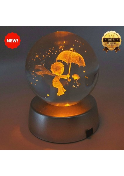 Renk Değiştiren LED Işıklı Küçük Kristal Cam Küre Little Prince Lamba Karışık Figürler 1 Adet fiyatları