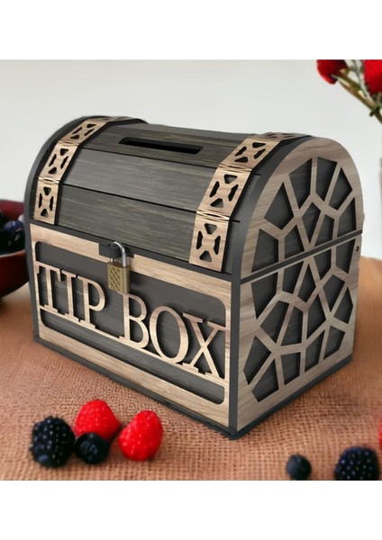 Klitli Ahşap Tip Box Bahşiş Kutusu ve Kumbara Sandık Tipi Tipbox Hediyelik Tipbox Kumbara Seç 1 Adet fırsatları