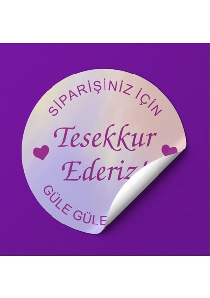 Siparişiniz Için Teşekkür Ederiz Sticker Kuşe (3,7x3,7cm) Güle Güle Kullanın 108 Adet 1 Adet