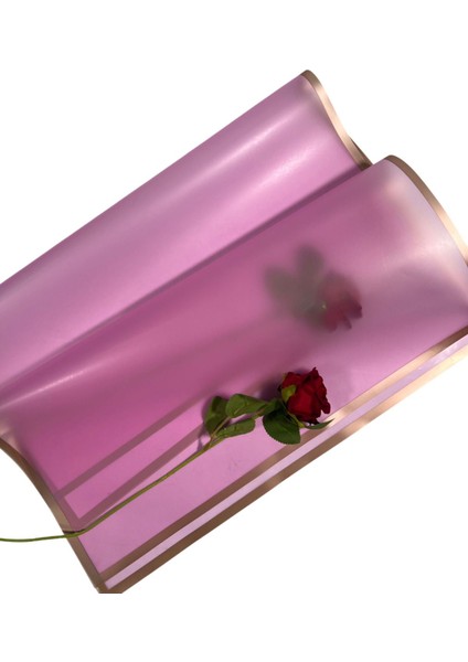 Çiçek Buket Kağıdı Rose Pembe Kenar Çerçeveli Pembe Zemin Lüks Mat Opp 55X55CM-20 Sayfa 1 Adet fırsatları
