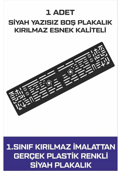 Oto Plakalık Yazısız Boş Siyah 1 Adet Kırılmaz Esnek Plakalık fiyatları