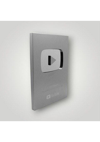Kişiye Özel Youtube Plaket Gümüş 1 Adet