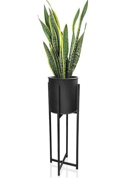 Elite Siyah Dekoratif Ayaklı Metal Çiçeklik | 72CM Saksılık 1 Adet