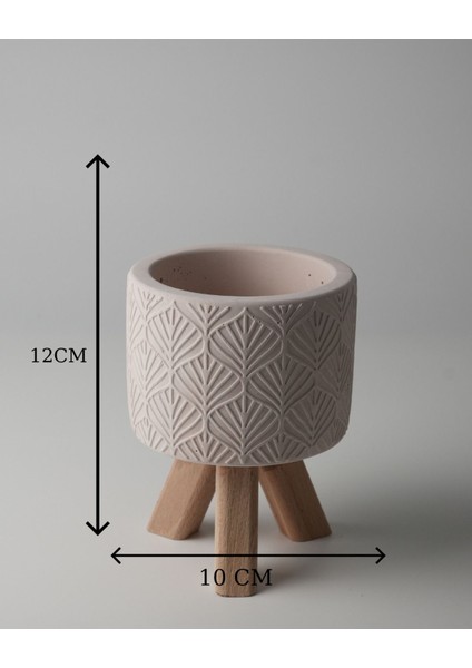 Elite Dekoratif Beton Saksı - Yaprak - Ahşap Ayaklı 1 Adet fiyatları