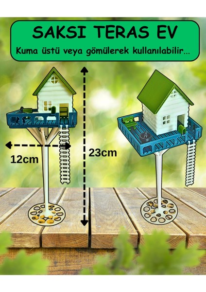 Elite Saksı Ev , Saksı Dekoratif, Bahçe Dekor , Süs , Renkli (23CM) 1 Adet fiyatları