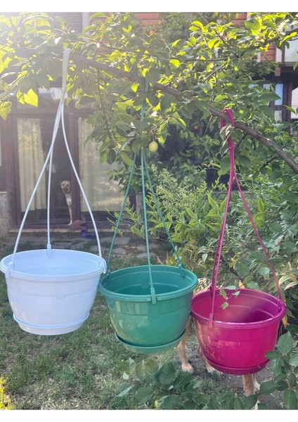 Elite Renkli Makrome Askılı Saksı 3 Adet- 3,4 Litre 1 Adet fırsatları