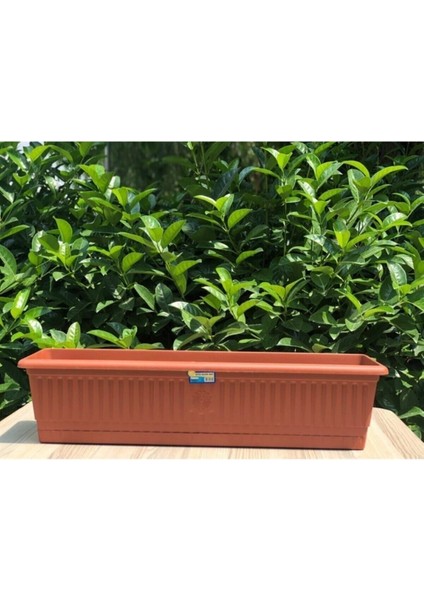 Elite Bahçe Balkon Saksı (13 Lt) 70 Cm, 3 Adet Uzun Balkon Saksı, Hak Saksı 1 Adet