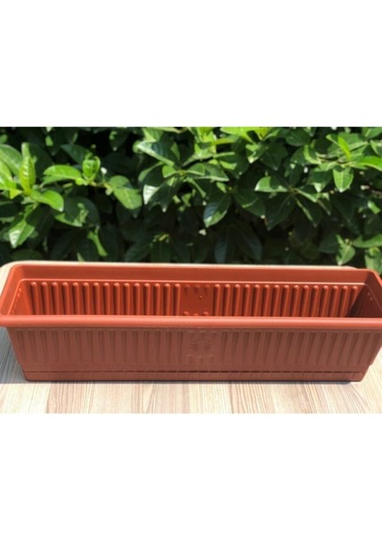 Elite Bahçe Balkon Saksı (13 Lt) 70 Cm, 3 Adet Uzun Balkon Saksı, Hak Saksı 1 Adet